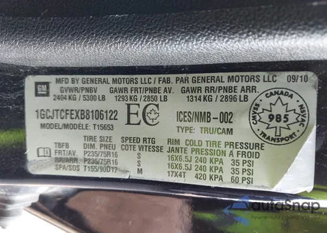 2011 Chevrolet Colorado Lt из США, поврежденный, VIN 1GCJTCFEXB8106122